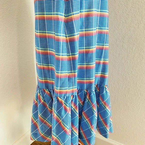 Plaid Ruffle Hem Skirt - Blue and Red - Picture 10 of 12